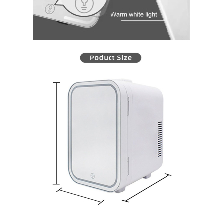 Mini frigider cosmetice, , dubla functie de incalzire/racire, portabil, 8L, alb [11]
