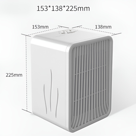 Mini Incalzitor pentru Birou, , Incalzire si Racire, 1000-1200W, cu Lumini, cu Maner, Lungime Cablu 1.5 m, 3 Trepte de Temperatura, 15.3x13.8x22.5 cm, Alb [4]