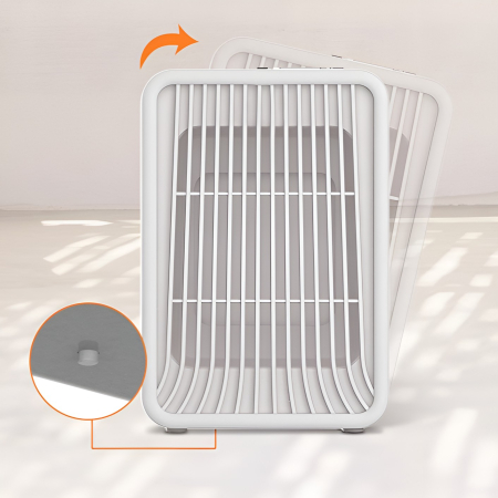 Mini Incalzitor pentru Birou, , Incalzire si Racire, 1000-1200W, cu Lumini, cu Maner, Lungime Cablu 1.5 m, 3 Trepte de Temperatura, 15.3x13.8x22.5 cm, Alb [3]