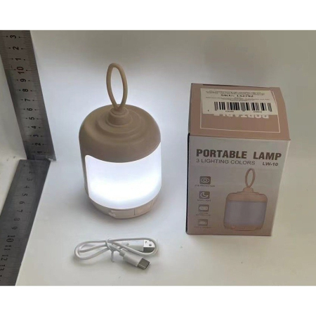 Mini Lampa LED de Camping, , pentru Aer Liber, Reincarcabila USB Type C, 3 Trepte de Lumina, Portabila, 13.8 x 6.5 cm, 5V, Alb [1]