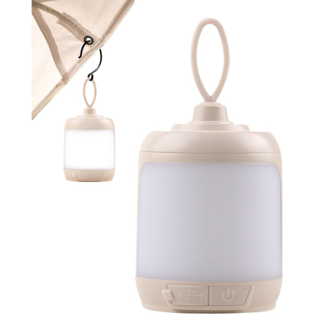 Mini Lampa LED de Camping, , pentru Aer Liber, Reincarcabila USB Type C, 3 Trepte de Lumina, Portabila, 13.8 x 6.5 cm, 5V, Alb [2]