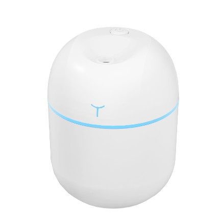 Umidificatoare - Mini Umidificator Portabil, , 2 Moduri, Aromaterapie, Silentios, Lumina Ambientala, Incarcare USB, 220 ml, 8 x 8 x 10.3 cm, Alb