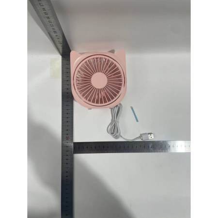 Mini ventilator pentru birou cu usb, , rotire 360 grade, 3 viteze, 13.5 x 12,8 cm, Roz [5]