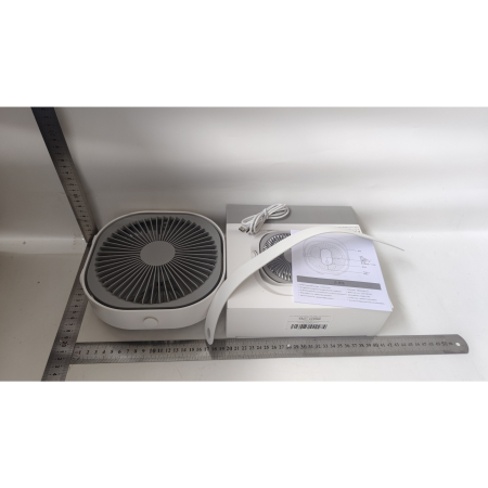 Mini ventilator pentru birou cu usb, , rotire 360 grade, 3 viteze, 1500 mA, 13.5 x 12,8, Alb [7]