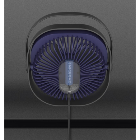 Mini ventilator pentru birou cu usb, , rotire 360 grade, 3 viteze, 4000 mA, 13.5 x 12,8, Albastru [2]