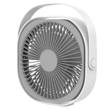 Electronice - Mini ventilator pentru birou cu usb, , rotire 360 grade, 3 viteze, 4000 mA, 13.5 x 12,8, Gri