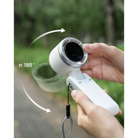 Mini Ventilator Portabil, , 5 Trepte de Viteza, Afisaj Digital, Incarcare USB, 5V, 2A, 5.95 x 5.2 x 17.2 cm, Alb [5]