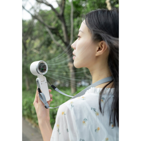 Mini Ventilator Portabil, , 5 Trepte de Viteza, Afisaj Digital, Incarcare USB, 5V, 2A, 5.95 x 5.2 x 17.2 cm, Alb [3]