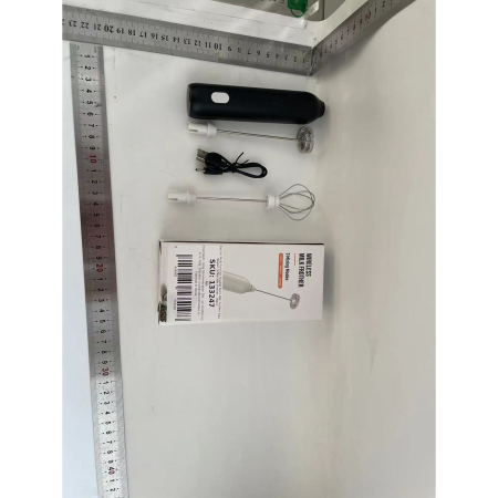 Mixer Spuma Lapte, , Electric cu Incarcare USB, Bauturi Calde/Reci, Maner Izolat Termic, Otel Inoxidabil, pentru Latte, Ciocolata Calda, Cappuccino, Frappe, Usor de Folosit, 2 Accesorii, Negru [2]