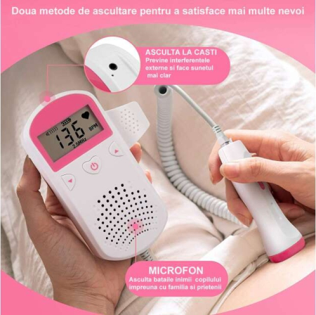 Monitor Fetal Doppler ORIGINAL DEALS, Ecran LCD 4.5 cm, Sonda 3 MHz, Portabil, 2 x AA Neincluse [9]