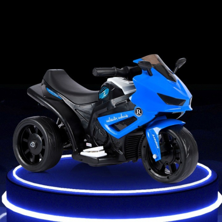 Motocicletă Electrică cu 3 Roti, , Acumulator Încarcare, Anti-Rasturnare, Lumini, Sunete, Off-Road, Baterie 6V 4.5Ah, 66x34x43cm, Albastru [3]
