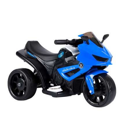 Masinute, Triciclete si Masinute Electrice - Motocicletă Electrică cu 3 Roti, , Acumulator Încarcare, Anti-Rasturnare, Lumini, Sunete, Off-Road, Baterie 6V 4.5Ah, 66x34x43cm, Albastru