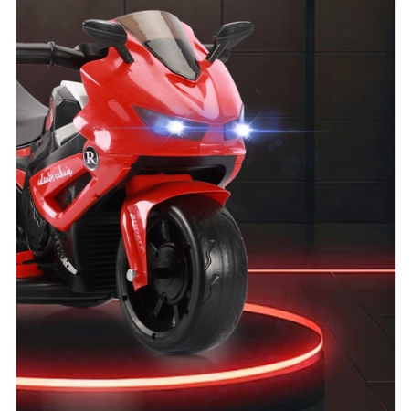 Motocicletă Electrică cu 3 Roti, , Acumulator Încarcare, Anti-Rasturnare, Lumini, Sunete, Off-Road, Baterie 6V 4.5Ah, 66x34x43cm, Rosu [2]