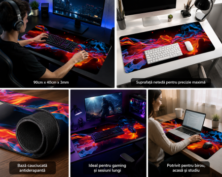PC, Periferice & Software - mousepad gaming, mouse pad gaming mare, mousepad 90x40 cm, desk mat gaming, mousepad profesional, mousepad XXL