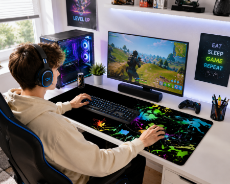 PC, Periferice & Software - mousepad gaming, mouse pad gaming mare, mousepad 90x40 cm, desk mat gaming, mousepad profesional, mousepad XXL