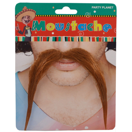 Costume si Deghizare - Mustata Falsa pentru Deghizari, , Petreceri Tematice, din Panza, Autoadeziv, 10 x 15 cm, Model Roscat, Maro