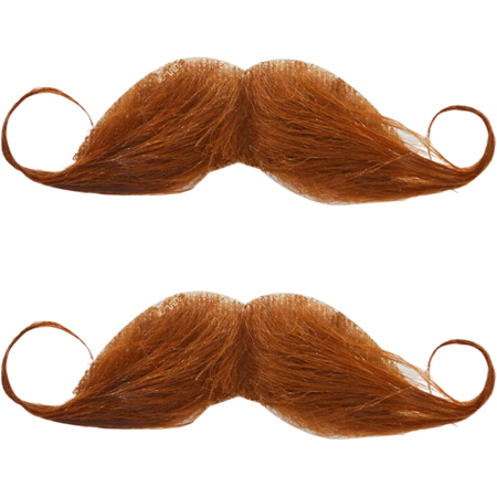 Mustata Falsa pentru Deghizari, , Petreceri Tematice, din Panza, Autoadeziv, 13 x 10 cm, Model Curbat, Maro [3]