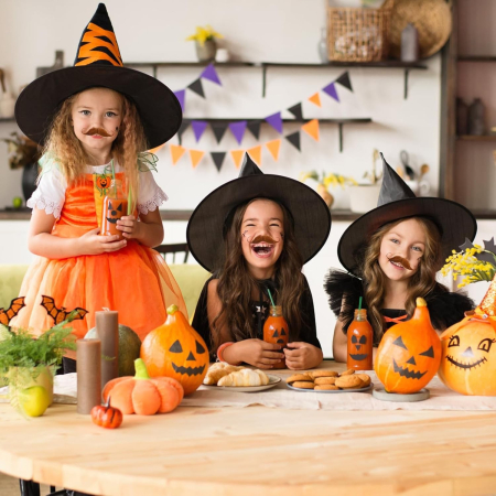 Mustata Falsa pentru Deghizari, , Petreceri Tematice, din Panza, Autoadeziv, 13 x 10 cm, Model Curbat, Maro [2]