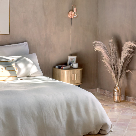 Noptiera Atmosphera Colva cu 2 usi, MDF si picioare metalice, 40x40x53 cm, bej [1]