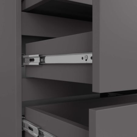 Noptiera cu 3 sertare, PAL laminat, 60x35x57 cm, gri mat [4]