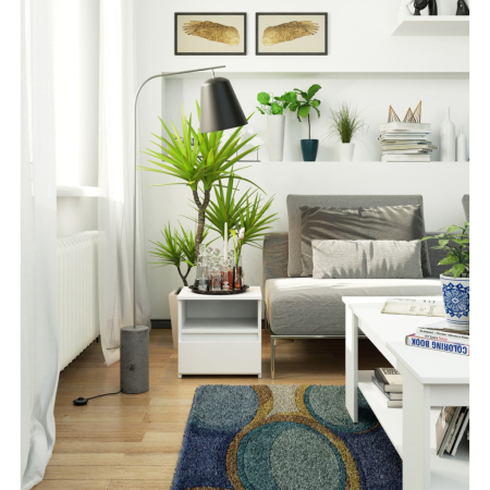 Noptiera cu sertar, PAL laminat, 40x35x40 cm, alb [3]