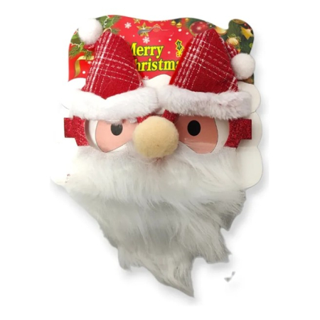 ✨TOATE PRODUSELE✨ - Ochelari de Craciun, , cu Nas si Barba, Model Mos Craciun, 24x14cm, Rosu