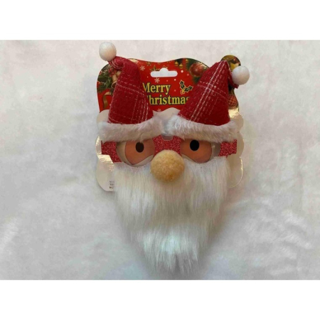 Ochelari de Craciun, , cu Nas si Barba, Model Mos Craciun, 24x14cm, Rosu [7]