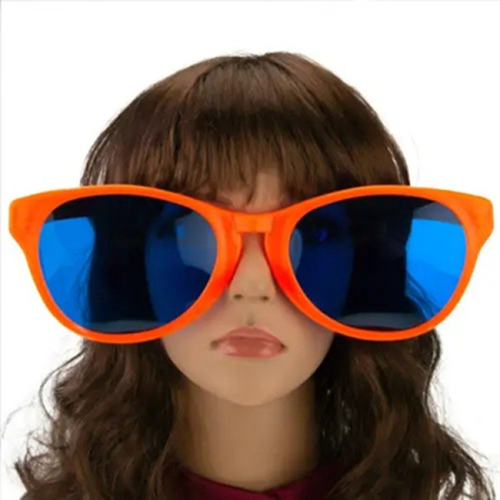 Costume si Deghizare - Ochelari Deghizare, , Marime Exagerata, din Plastic, 26 x 9 cm, Portocaliu