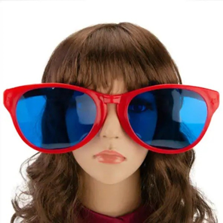 Costume si Deghizare - Ochelari Deghizare, , Marime Exagerata, din Plastic, 26 x 9 cm, Rosu