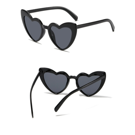 Ochelari in Forma de Inima, , pentru Petrecerea Burlacitelor, Tematica Nunta, Protectie Soare, 14.7x4.9x14.2 cm, Negru [2]