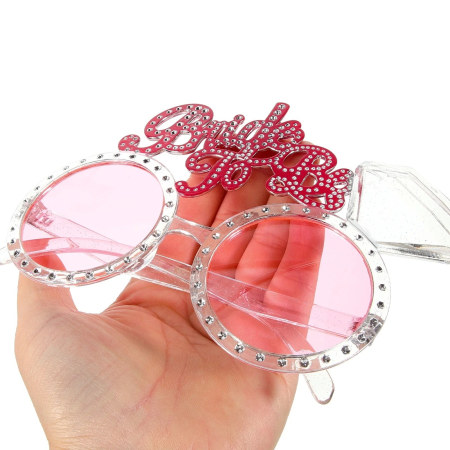 Ochelarii Decorativi, , Tema Nunta, Model Bride to Be, din Plastic, Roz [2]