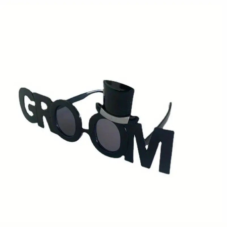 Ochelarii Decorativi, , Tema Nunta, Model Groom (Ginere), din Plastic, Negru [1]