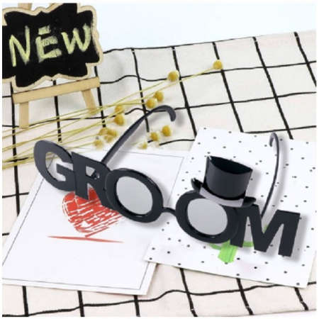 Ochelarii Decorativi, , Tema Nunta, Model Groom (Ginere), din Plastic, Negru [2]