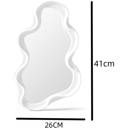 Oglinda de Perete, , Decorativa, pentru Baie, Dormitor, Sufragerie, Model Minimalist in Forma de Nor, 41x26 cm, Alb [7]