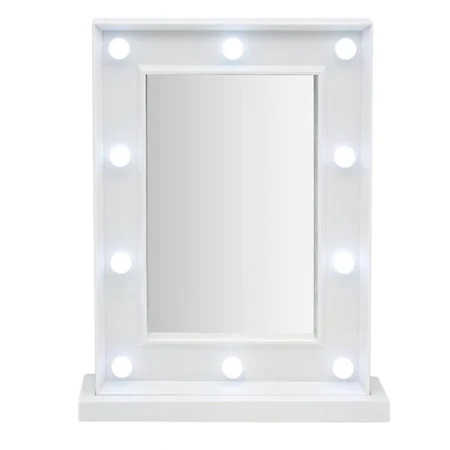 Oglinda de Masa cu 10 Becuri LED, Wireless, cu Baterii pentru Make Up si Machiaj, Buton On/Off, Premium [1]