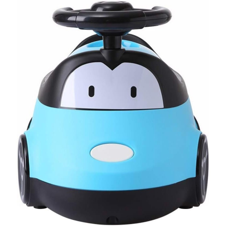 Olita pentru Copii, , +1an, Portabila, Design Masinuta cu Capac, Model Prietenos, Non-Toxic, Compartiment Detasabil, Usor de Curatat, Albastru [2]