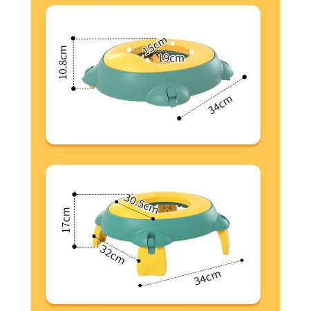 Olita Portabila,, pentru Calatorii, Confectionata din Spuma PU, 1-6 ani, 34x32x17 cm, Verde/Galben [5]