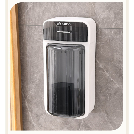 Organizator Baie, , 4 Compartimente si 1 Sertar, Rotire 360 Grade, din PP+PET, 27.5 x 16 x 11 cm, Alb/Negru [1]