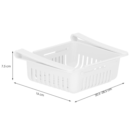 Organizator frigider, model cos extensibil, 16x28.5cm, alb [12]