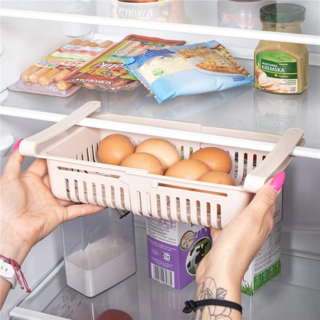 Organizator frigider, model cos extensibil, 16x28.5cm, crem [10]