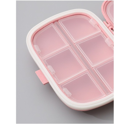 Organizator medicamente, Plastic, 8 compartimente, 0.1 L, Roz, , 11 x 7 cm [5]