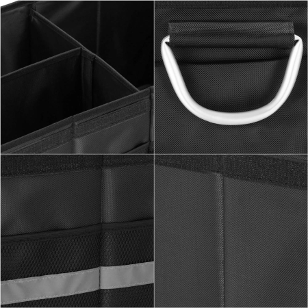 Organizator pentru portbagaj tip lada, cu buzunare laterale, pliabil, 30x58x33cm, negru [15]