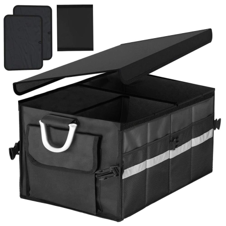 Organizator pentru portbagaj tip lada, cu buzunare laterale, pliabil, 30x58x33cm, negru [10]