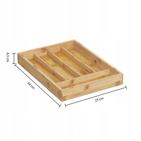 Organizator tacamuri 5Five din bambus si MDF cu 5 compartimente, 34x25 cm, maro natural [2]