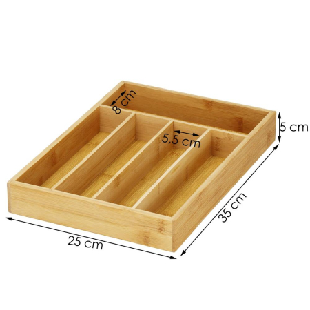 Organizator tacamuri si ustensile bucatarie, bambus, 25x35x5cm [8]
