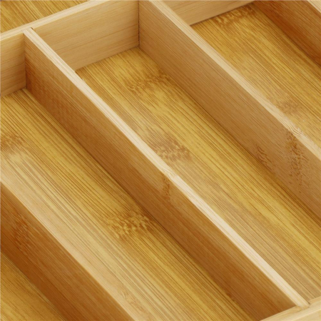 Organizator tacamuri si ustensile bucatarie, bambus, extensibil 28-45x33x5cm [8]