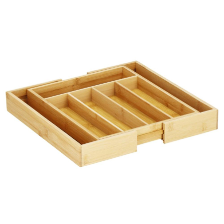 Organizator tacamuri si ustensile bucatarie, bambus, extensibil 28-45x33x5cm [4]