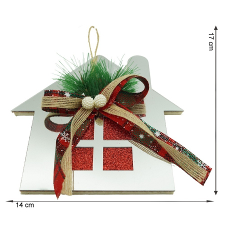Ornament brad, , Casa, Argintiu, Lucios, 14*17CM, Acril, Interior/ Exterior [10]