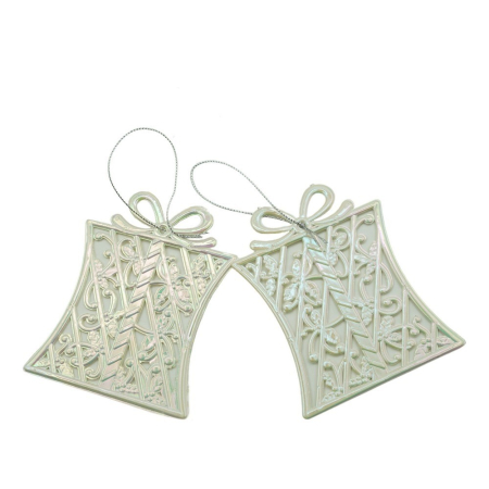 Ornamente Brad - Ornament brad de Craciun, Perlat, in forma de Cadou, 9 cm x 11 cm, Plastic, 