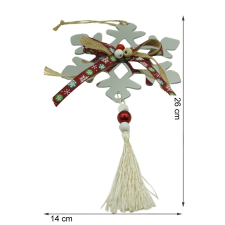 Ornament brad, , Fulg de nea, Argintiu, Lucios, 14*26CM, Acril, Interior/ Exterior [10]